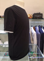 PAOLO PECORA T SHIRT NERA MEZZA MANICA IN COTONE