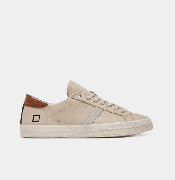 D.A.T.E. SNEAKERS  UOMO HILL LOW VINTAGE  CALF IVORY