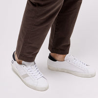D.A.T.E. SNEAKERS UOMO HILL LOW CALF WHITE BLACK